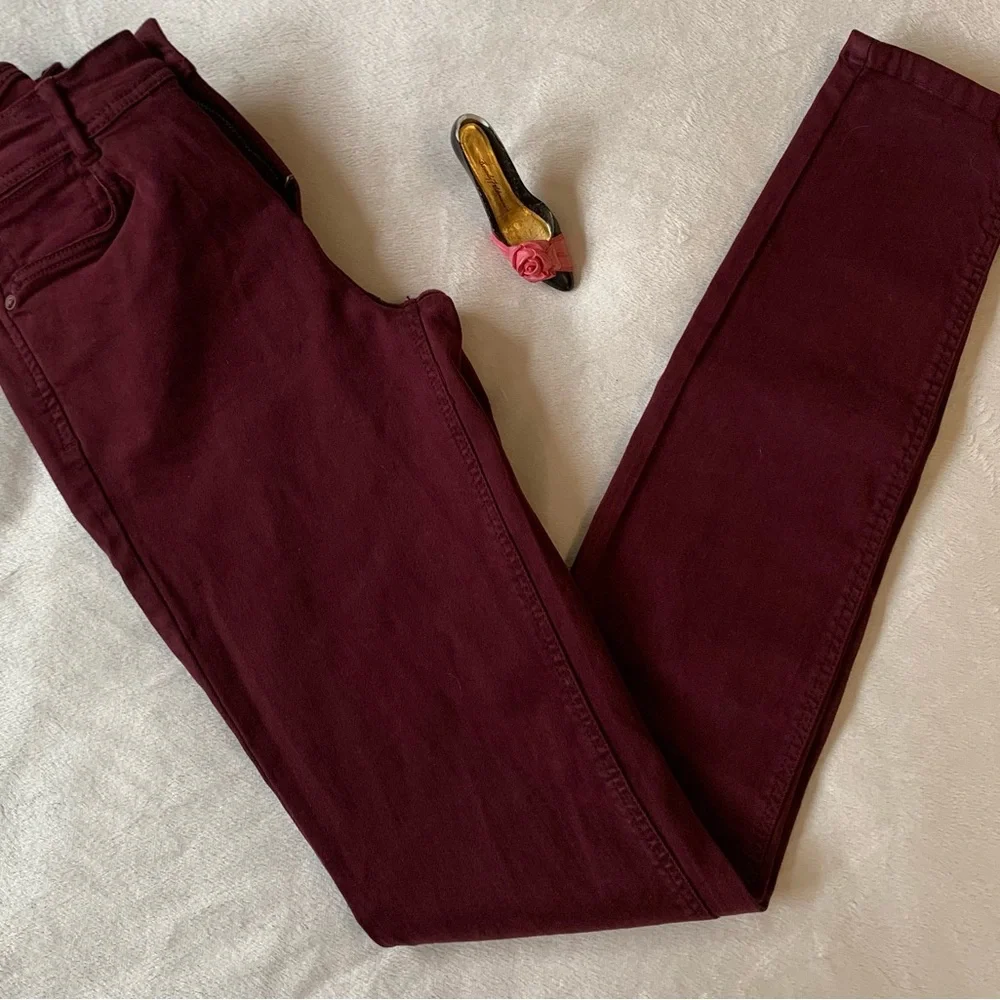 ZARA TRAFALUC deep maroon super skinny ladies jeans size 6 NWT